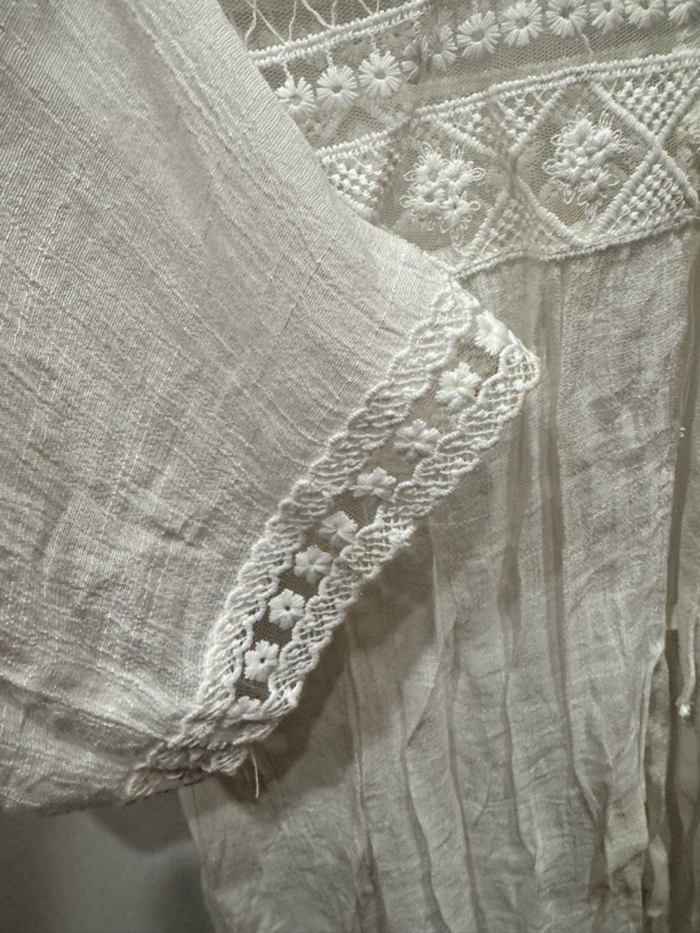 Rebellion white Lightweight Linen-Blend Beach Cover up